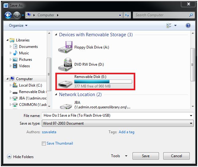 How to save? USB JobMap